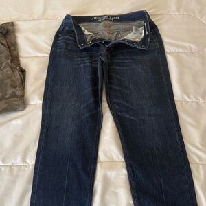 American Eagle Outfitters Dark Blue Straight Leg Jeans